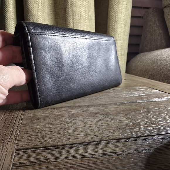 Michael Kors Black Leather MK Logo Wallet Clutch - Picture 5 of 10